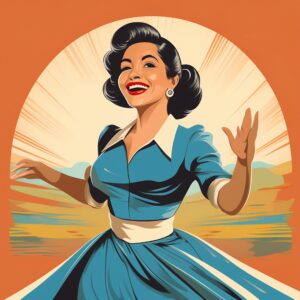 a-1950s-style-action-illustration-of-a-young-woman-in-a-blue-dress